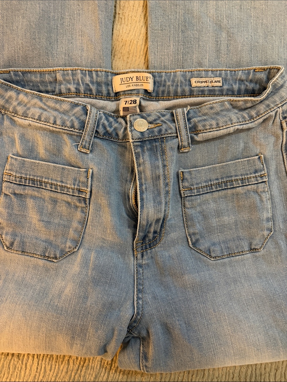 Judy Blue Light Blue Cropped-Flare Leg Jeans - Picture 2 of 5